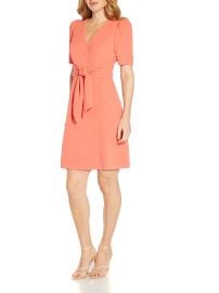 Adrianna Papell Womens Tie Front Midi Cocktail and Party Dress Shop Premium Outlets at Shop Simon